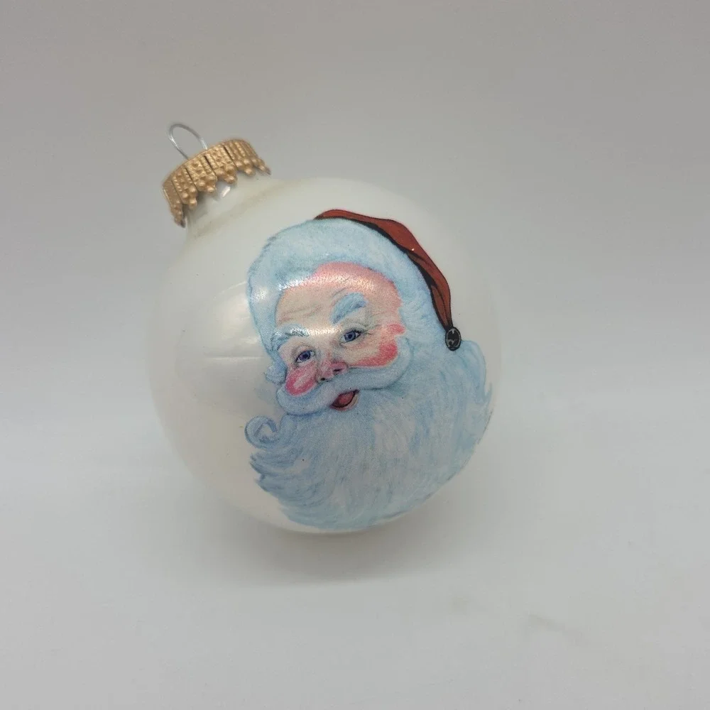 Lot 4 Vintage Sparkling Creations Christmas Ornaments Santa Claus USA Made *READ